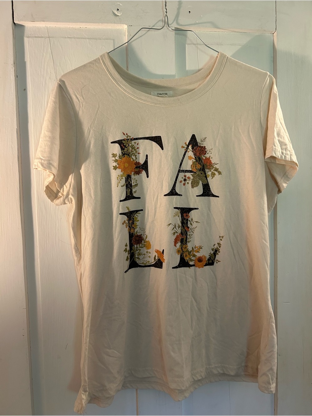 Maurices Cream Graphic 'FALL' Floral Tee
